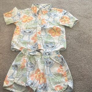 Toddler Disney Stitch Short outfit size 4T- Blue and Orange